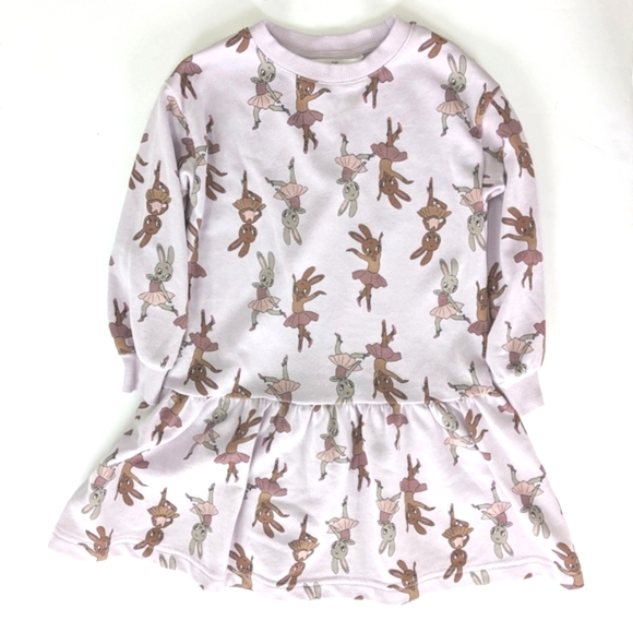 H&M Girls Lilac Bunny Print Dress - Picture 1 of 5